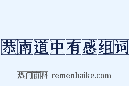 恭南道中有感组词是什么意思的图片